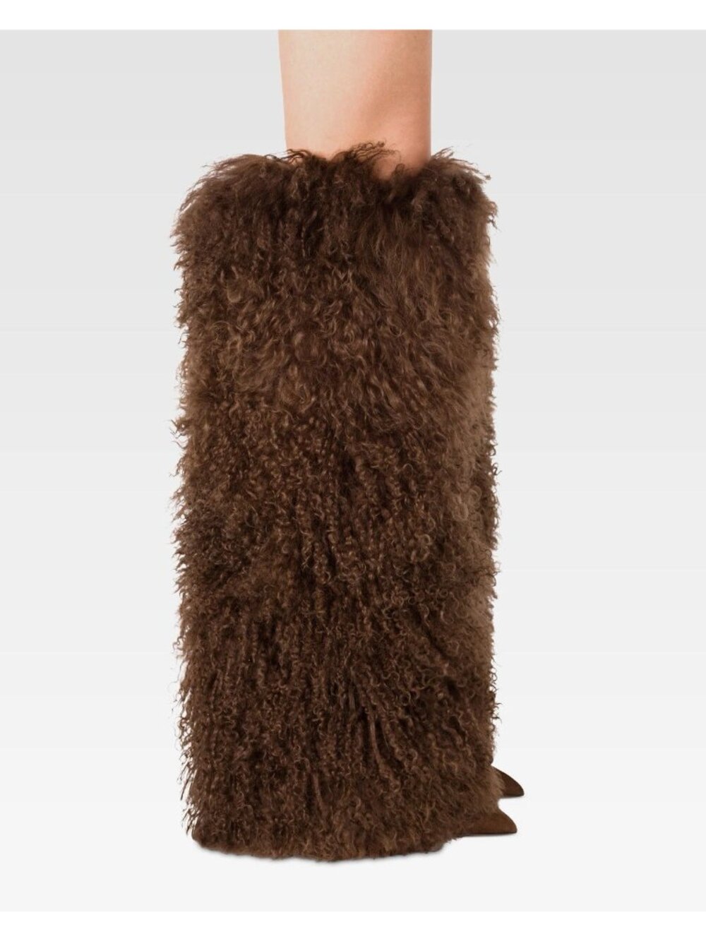 Paris Texas Furry Stiletto Boots 105 Heel in Brown